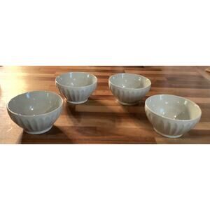 Vintage Crofton Stoneware Fluted 5.5” Soup Cereal Stackable Bowls Set of 4